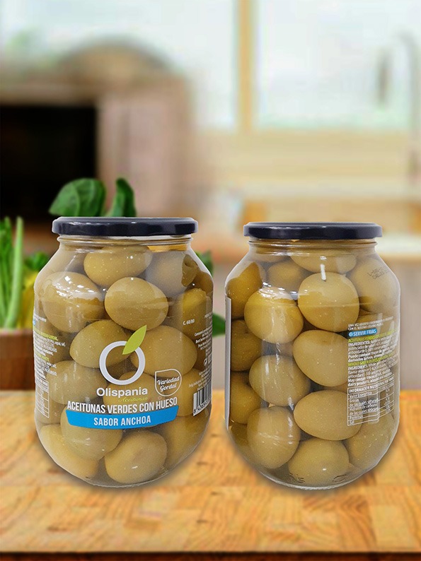 Azeitona Gordal com caroço / Aceitunas Verdes - Sabor Anchoa - 500 grs - Imagem 2