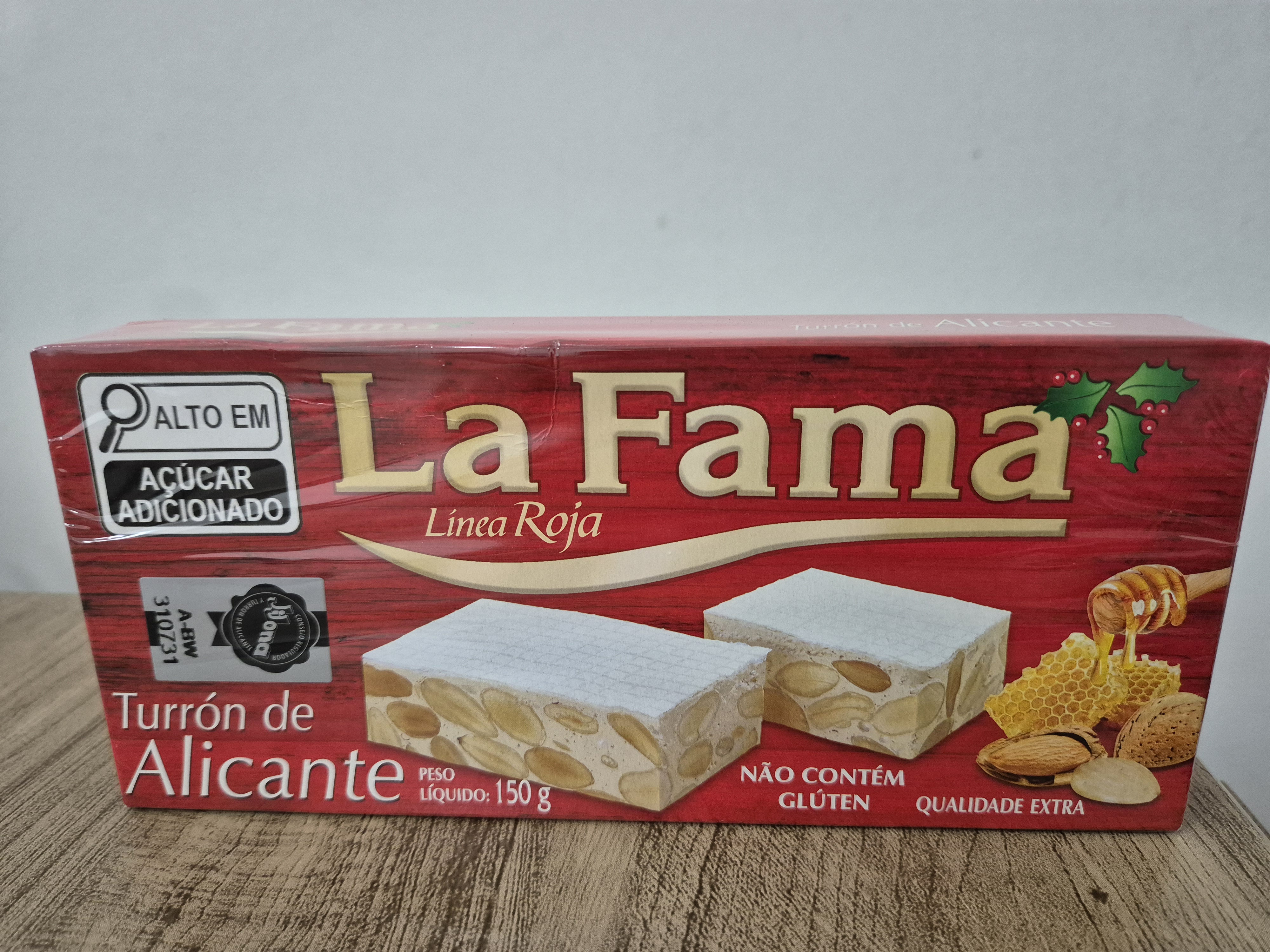 Turrón de Alicante / Torrone de Amêndoa - LA FAMA -150grs